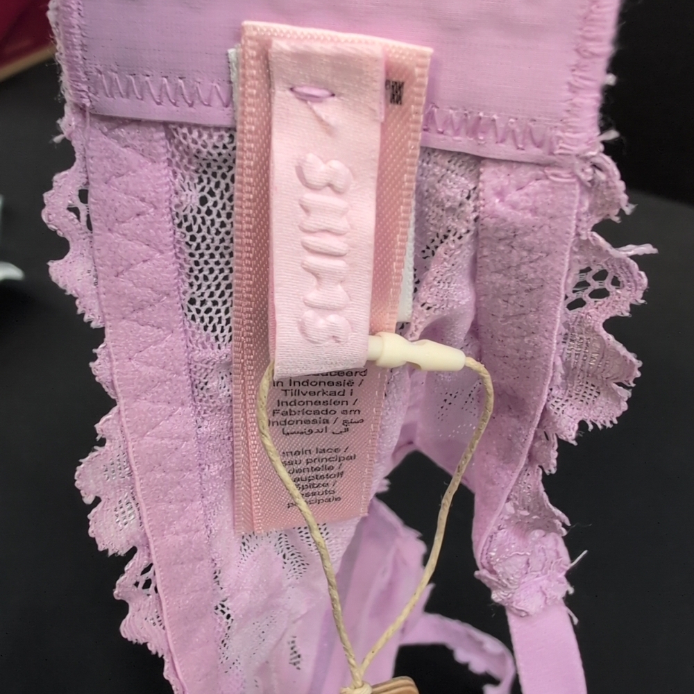 Skims Stretch Lace Unlined Demi Bra 34DDDD Baby Pink - Picture 8 of 12